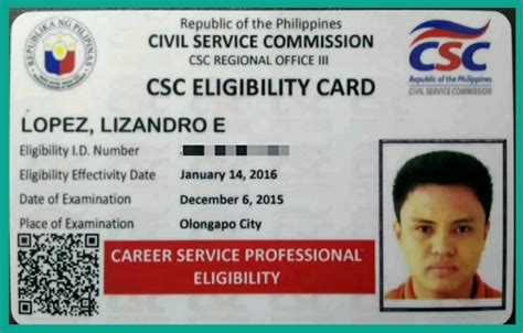 csc eligibility card